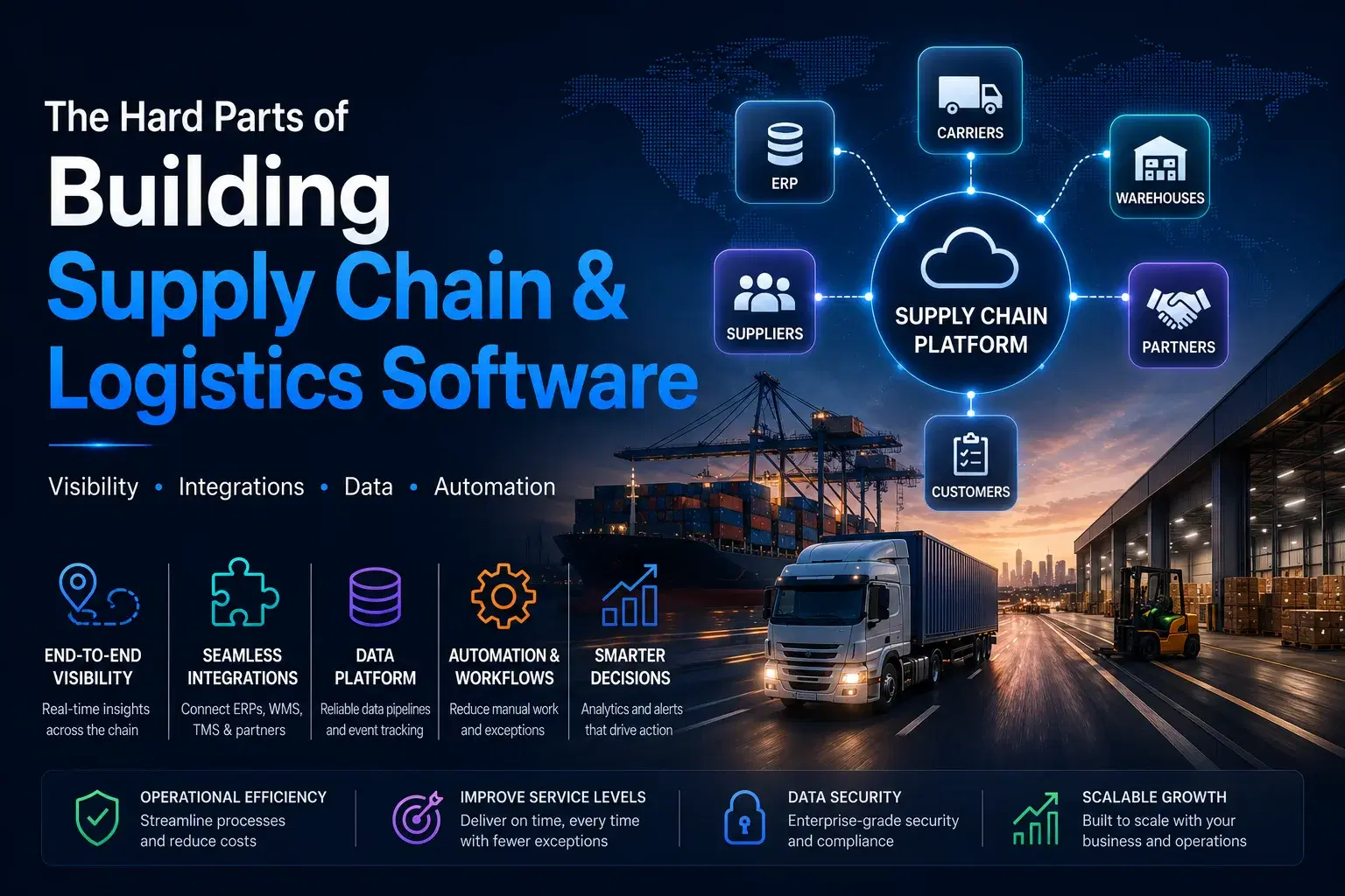 The Hard Parts of Building Supply Chain & Logistics Software: Visibility, Integrations, Data, and Automation